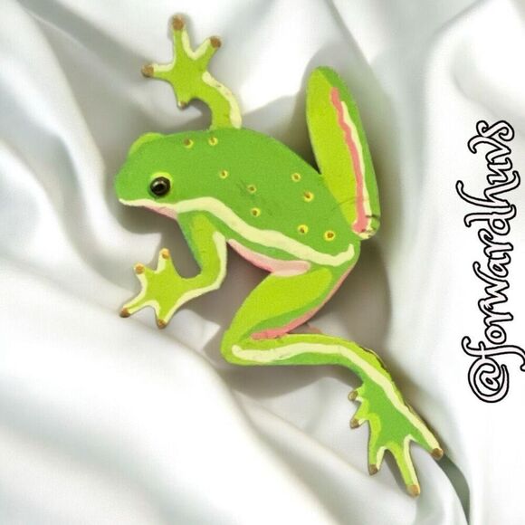 Bundle Sale 3 for $15 | Hand Crafted | Signed B. Cuhla | Frog Brooch - Picture 5 of 13